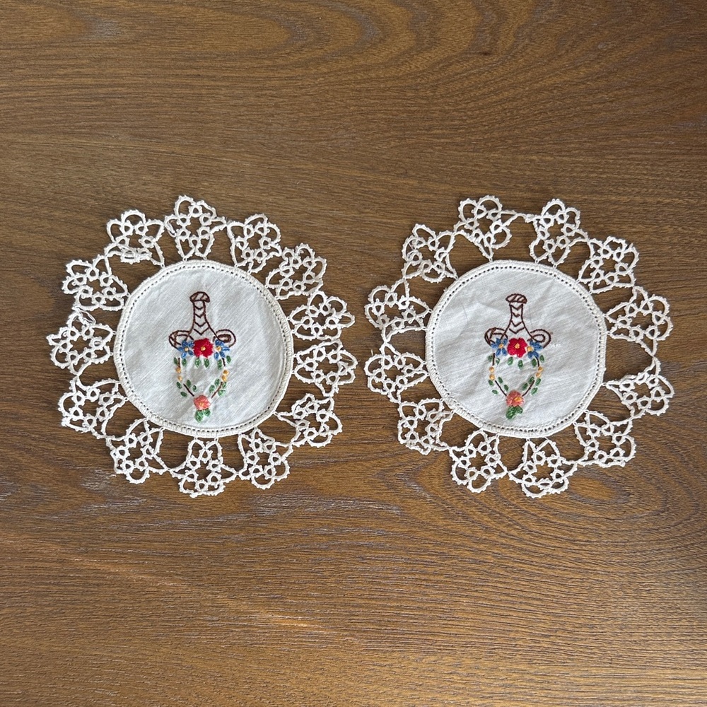 Embroidered Lace Doilies